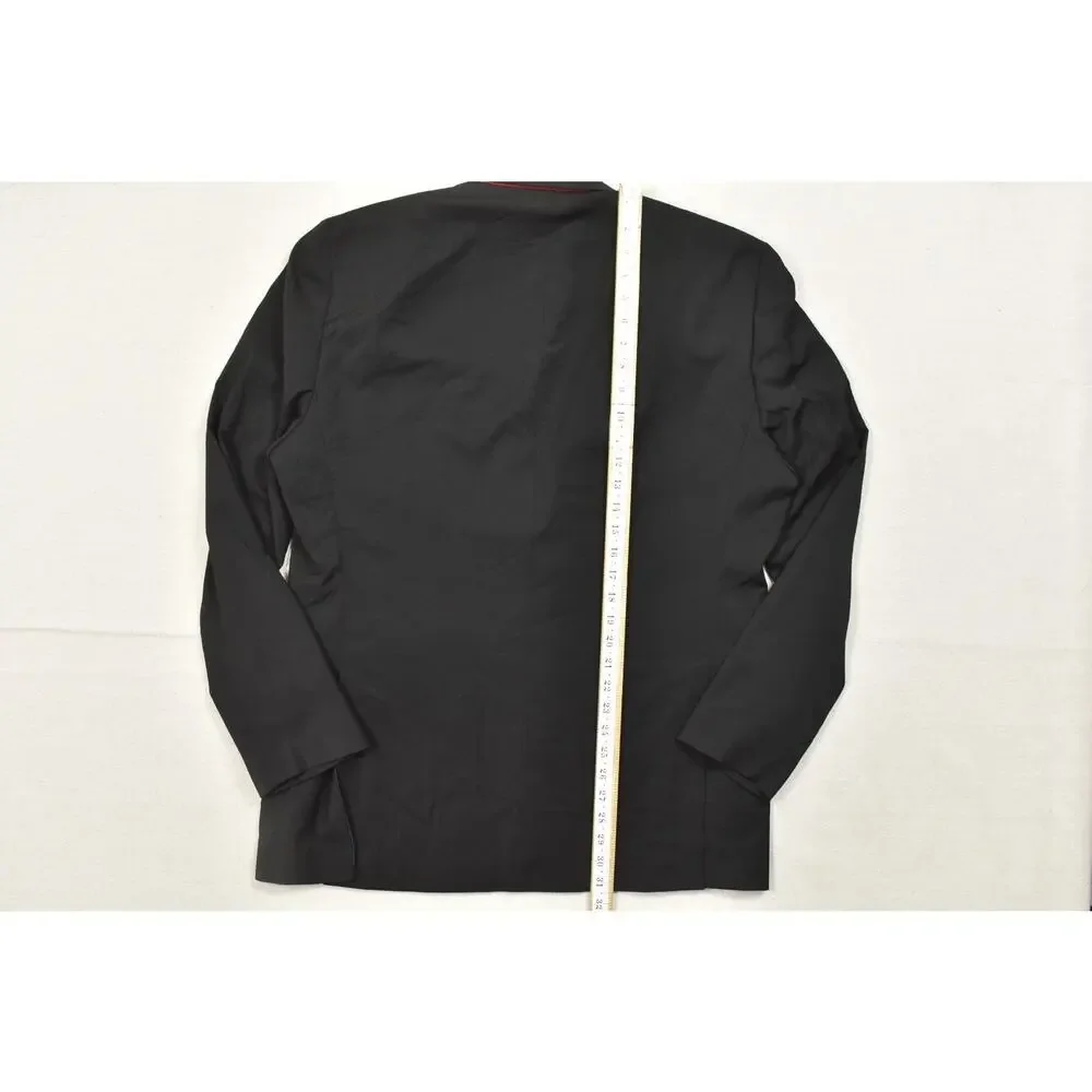 Tommy Hilfiger Men's Blazer 44L Black Wool Blend 2-Button Solid Sport Coat Wool
